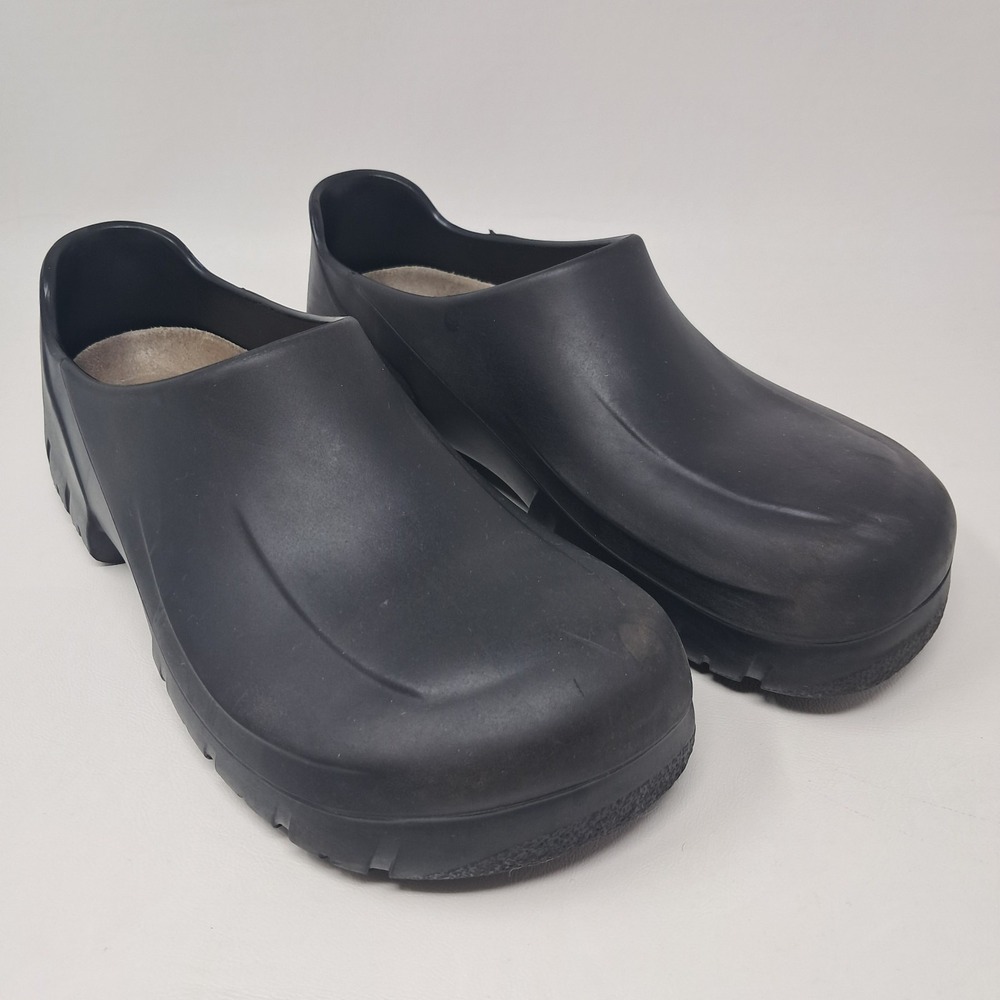 Birkenstock Super Birki Clogs L9 M7 Black Polyurethane Chef Work Shoes 57269